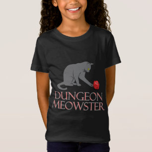 Camiseta Dungeon Meowster Engraçado Gato RPG com Dice