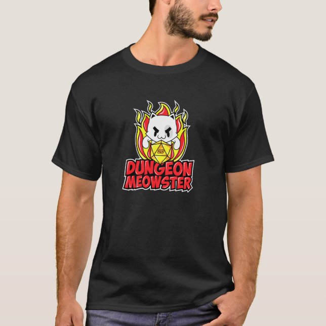 Camiseta Dungeon Meowster Fantasy Rpg Dm Gato De Conselho (Frente)