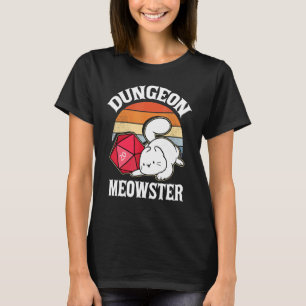 Camiseta Dungeon Meowster Nerdy D20 Dice Nerd Kitten Rp