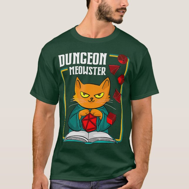 Camiseta Dungeon Meowster RPG Tabletop Gaming DM Role (Frente)
