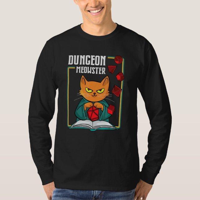 Camiseta Dungeon Meowster Rpg Tabletop Jogos Dm Reprodução (Frente)