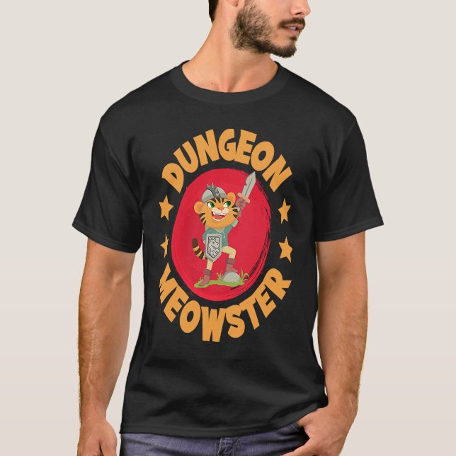 Camiseta Dungeon Meowster Sword Shield Knight Castle (Frente)