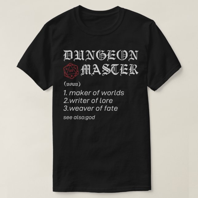 Camiseta Dungeon RPG Master Dice Rolling Boss Dragon birthd (Frente do Design)