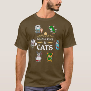 Camiseta Dungeons and Cats RPG D20 Fantasy Roleplay
