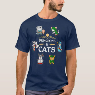 Camiseta Dungeons and Cats RPG D20 Fantasy Roleplay