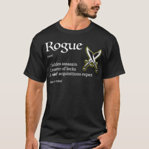 Camiseta Dungeons de Definição de Classe Rogue e RPG Dragon