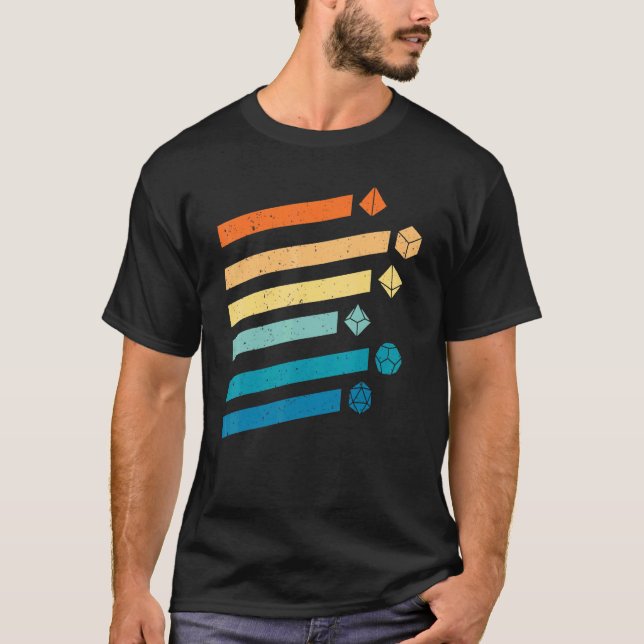Camiseta Dungeons Dice D20 Dragões Retro D20 Rpg (Frente)