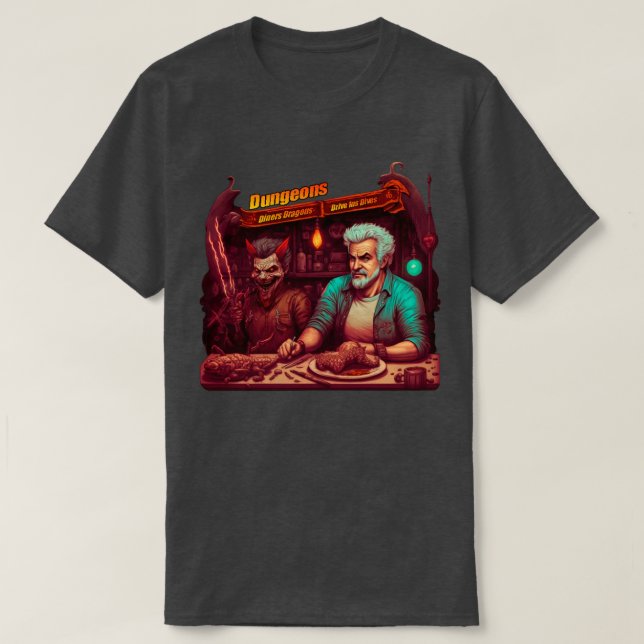 Camiseta Dungeons Diners Dragons Dirigem Ins Dives fantasia (Frente do Design)
