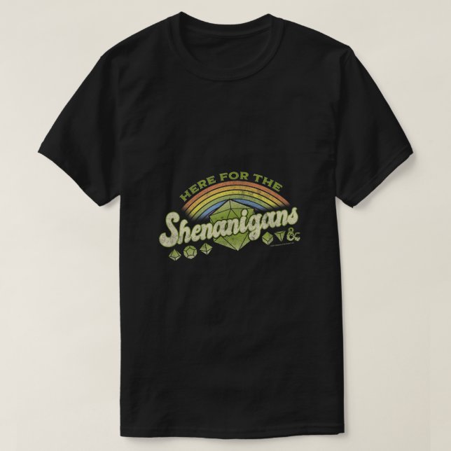 Camiseta Dungeons Dragon Aqui Para A Rua De Shenanigans (Frente do Design)