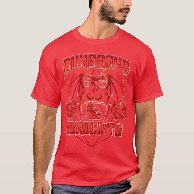 Camiseta Dungeons e Deadlifts engraçado (Frente)