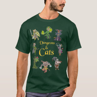 Camiseta Dungeons E Gatos Engraçados