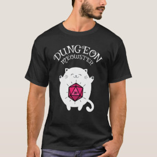 Camiseta Dungeons Meowster Rpg Dice Engraçado Jogo Rpg