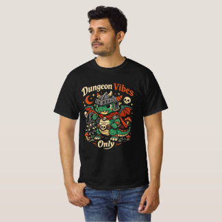 Camiseta Dungeons Vibes Only Medieval Dragon Warrior Gamer 