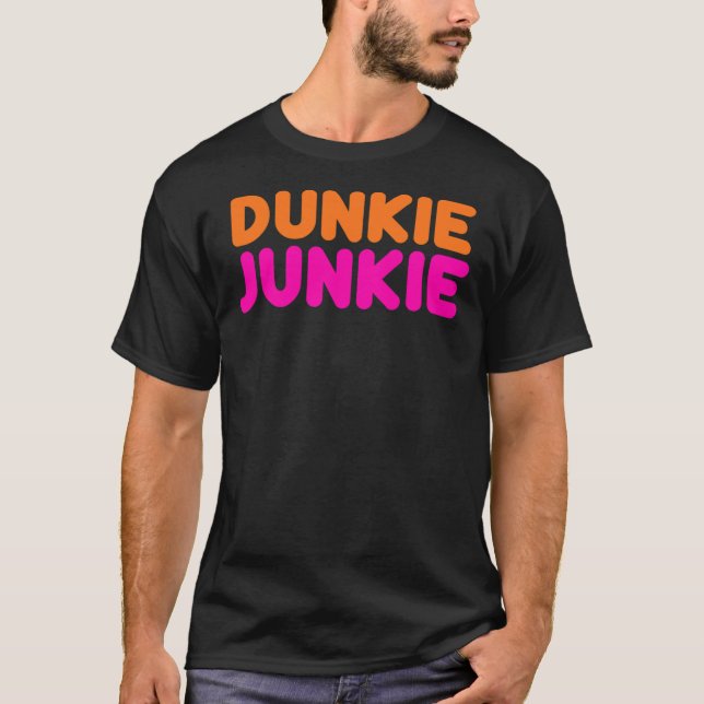 Camiseta Dunkie junkie engraçado donghnut rosquinha dunkin  (Frente)