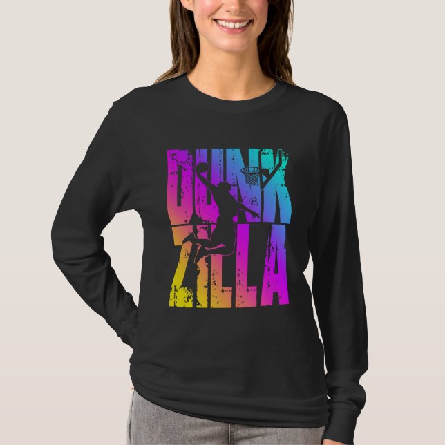 Camiseta Dunkzilla Basketball Player Basketballer Sports Du (Frente)