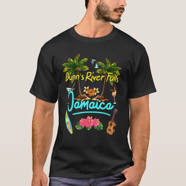 Camiseta Dunn River Falls Jamaica Beach Summer Sun Set Pal (Frente)