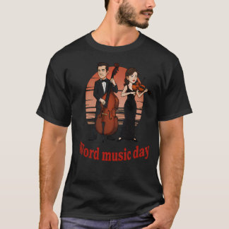 Camiseta Duo Clássico Elegante - Dia Mundial da Música