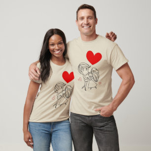Camiseta Duo de Amor de Elefante   Doce Casal Compatível