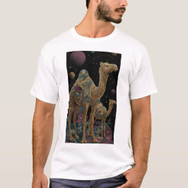 Camiseta Duo de camelos dourados cósmicos