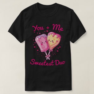Camiseta Duo Mais Doce - Design de Amor de Casal de Sorvete