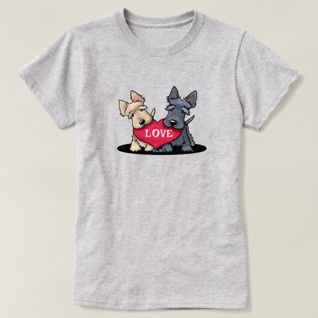 Camiseta Duo Scottie de Coração (Frente do Design)