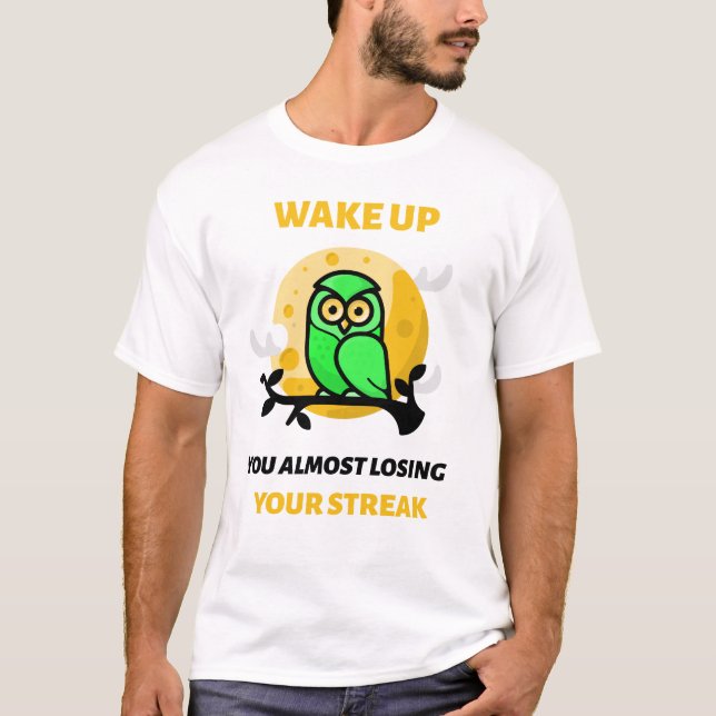 Camiseta Duolingo Owl Perdendo Streak (Frente)