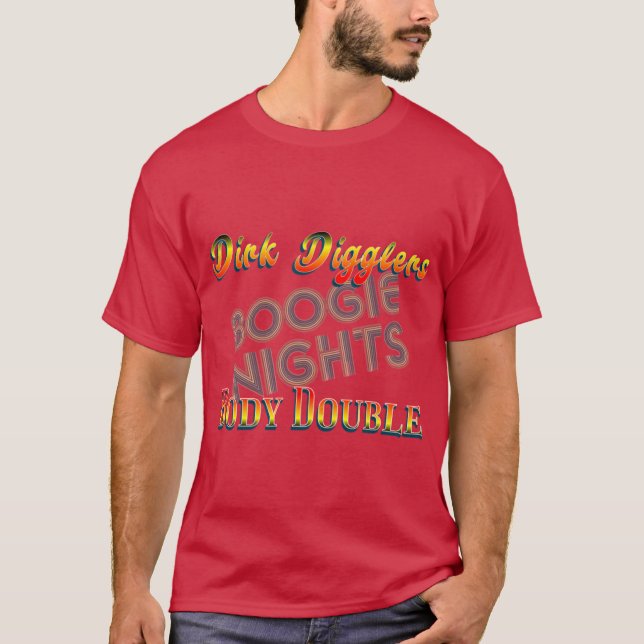 Camiseta Dupla do Corpo de Dirk Digglers Boogie Nights namo (Frente)