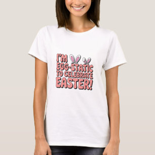 Camiseta Duplique a Diversão Saltitante: Design de Páscoa E