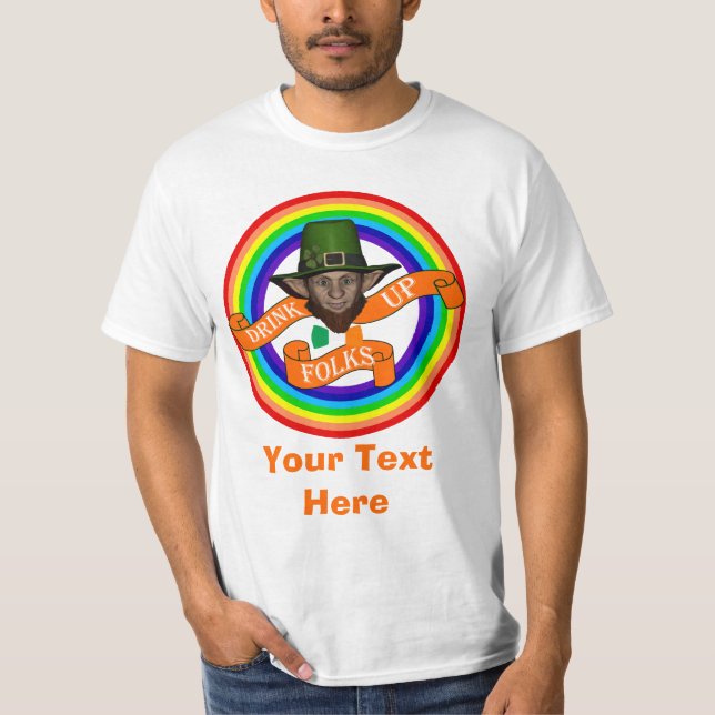 Camiseta Duplo arco-íris e duplo duelo irlandês verde (Frente)