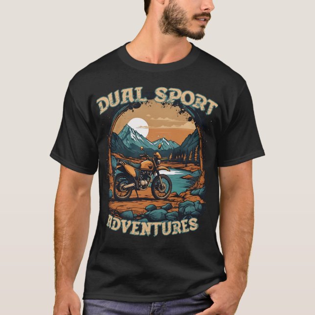 Camiseta DUPLO ESPORTE AVENTURAS legal do motociclo (Frente)