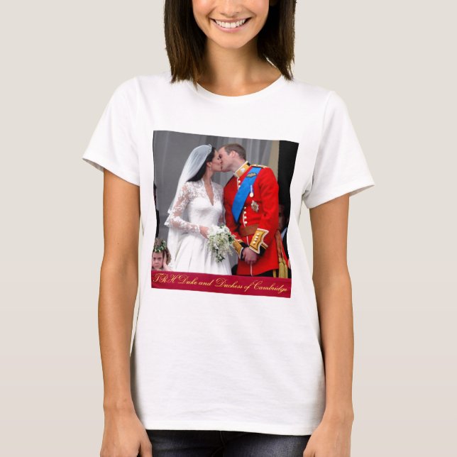 Camiseta Duque e Duquesa do Casamento Real de Cambridge (Frente)