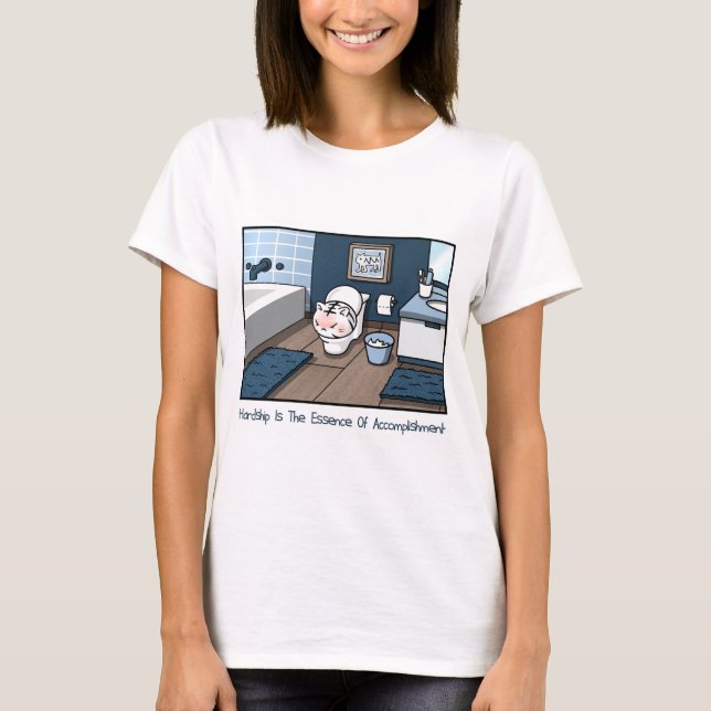 Camiseta Dura Diária de Tigumi; Gato de Cartoon, Gato Engra (Frente)