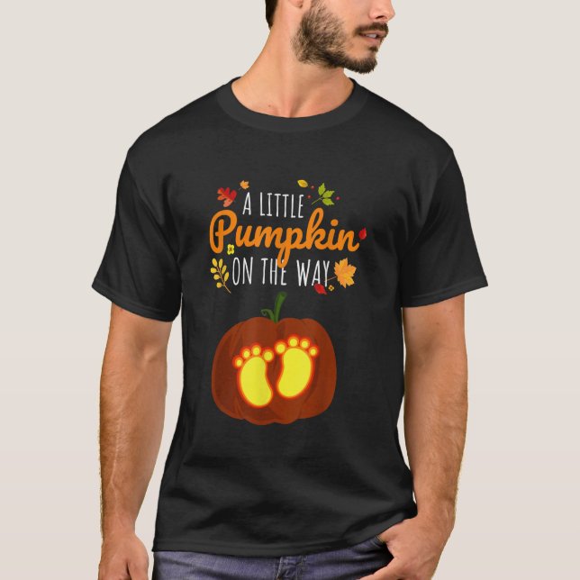 Camiseta Durante A Gravidez Halloween A Abóbora Oferece-Lhe (Frente)