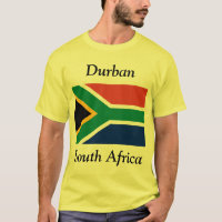 Durban, África do Sul com bandeira sul-africana
