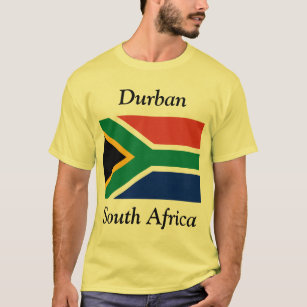 Camiseta Durban, África do Sul com sul - bandeira africana