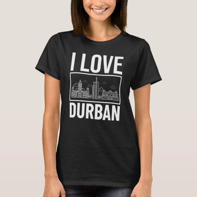 Camiseta Durban South Africa City Skyline Map Travel (Frente)