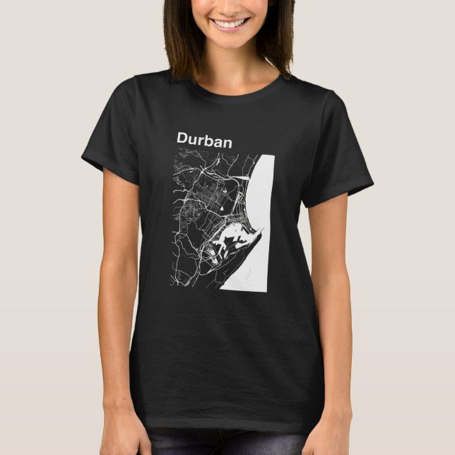 Camiseta Durban South Africa Classic City Map Graphic (Frente)