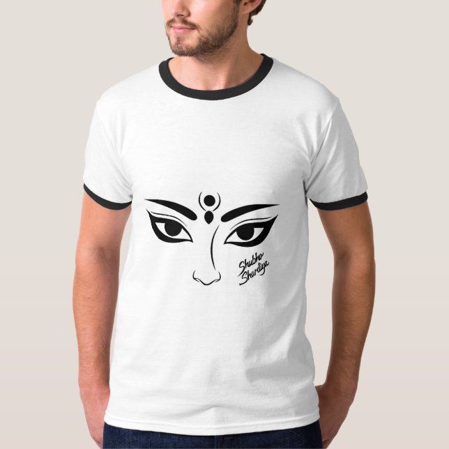 Camiseta Durga Maa Face com Ilustração Tridente (Frente)