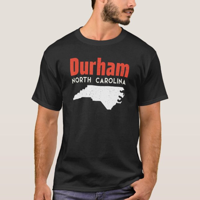 Camiseta Durham North Carolina EUA State America Viagem (Frente)