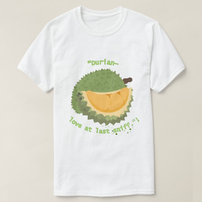 Camiseta Durian "Amor, enfim, cheira" (Frente do Design)