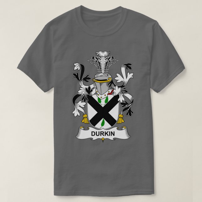 Camiseta Durkin Coat of Arms Family Crest  (Frente do Design)