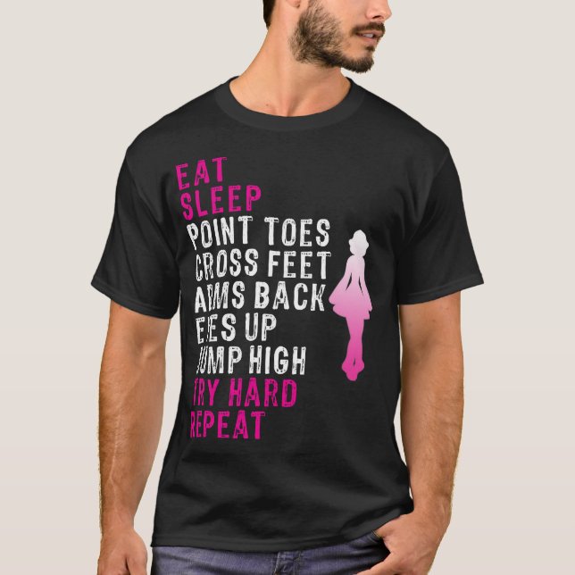 Camiseta Durma, irlandês Dance rosa (Frente)