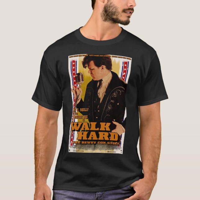 Camiseta Duro Andar O Poster De Filme Da História Dewey Cox (Frente)