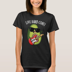 Camiseta Duro ao vivo Funny Avocado Rock Pun Dark BG