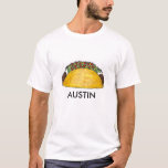 Camiseta Duro Austin Texas TX Shell Corn Taco Tex Mex Comid<br><div class="desc">A camiseta apresenta uma ilustração original de um taco de duro,  com AUSTIN escrito por baixo. Não vê o que está procurando? Entre em contato com Rebecca para ter algo projetado só para você.</div>