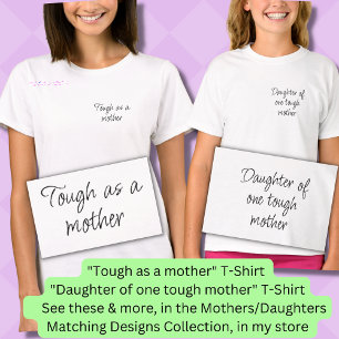 Camiseta Duro como mãe, Mãe Garota Correspondendo Azul