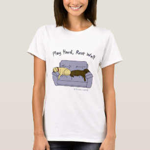 Camiseta duro de jogada de laboratório amarelo e chocolate