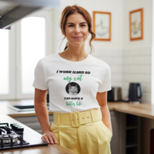 Camiseta Duro de Trabalho - Foto de Cat Personalizável