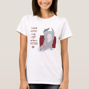 Camiseta Duro de Trabalho para Meu Gato