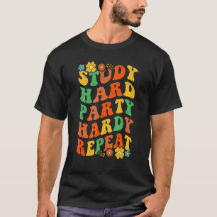 Camiseta Duro do Estudo Repetir Estudantes Hardy Groovy de